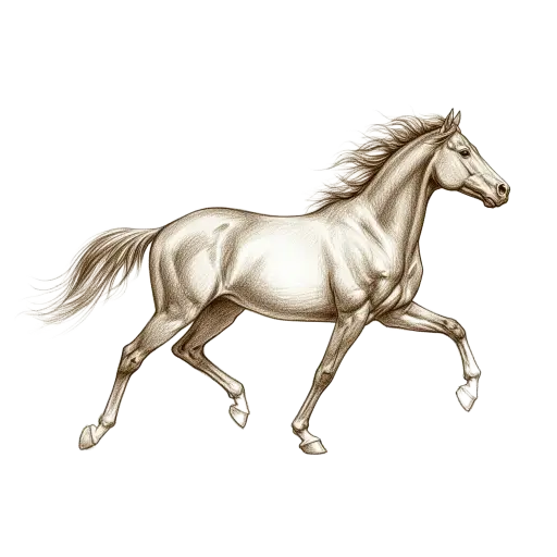 Pencil sketch of a galloping horse