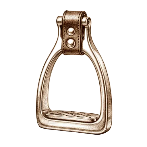 Pencil sketch of a stirrup iron